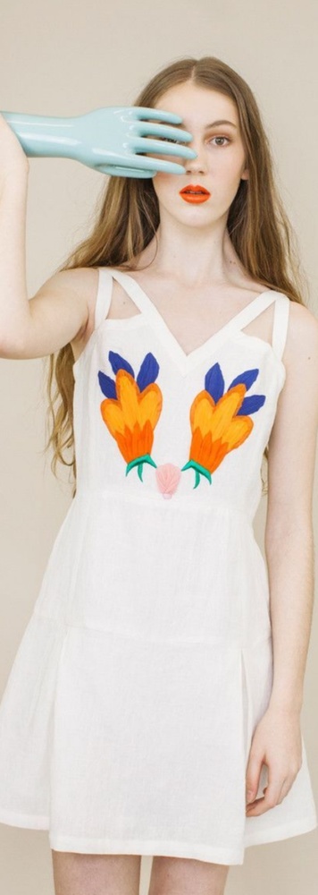 mango spells embroidered dress